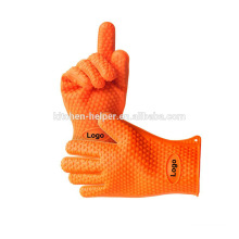 Hitzebeständige Silikonfingerhandschuh / Silikon BBQ Handschuhe mit Fingern / Silikon BBQ Ofen Handschuhe / Silikon Ofen Handschuh mit Finger